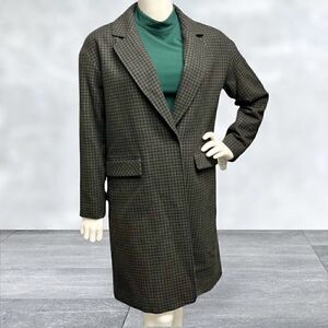 Trina by Trina Turk Hounds Tooth Green & Blue Coat